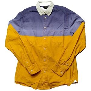 CPO PROVISIONS SHIPMEN SUPPLY Men Size XS Blue Yellow Colorblock Cotton Shirt